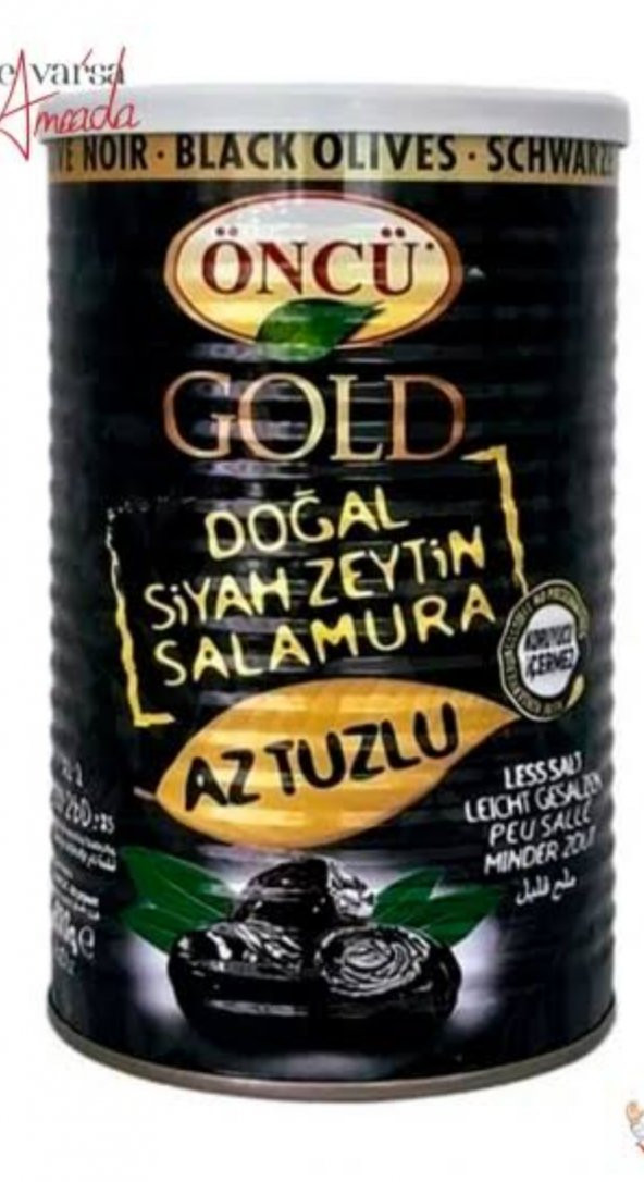 Öncü Gold doğal siyah zeytin salamura az tuzlu 800 gr