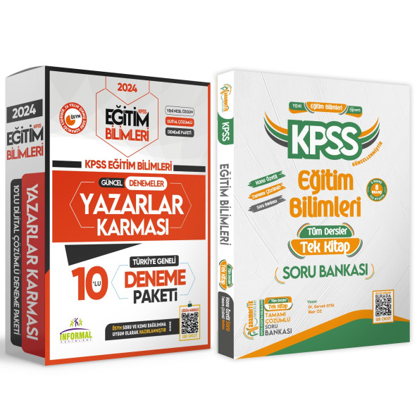 KPSS Eğitim Bilimleri ANAMORFİK TEK KİTAP ve 10lu Yazarlar Karması Tamamı Çözümlü Deneme Paketi