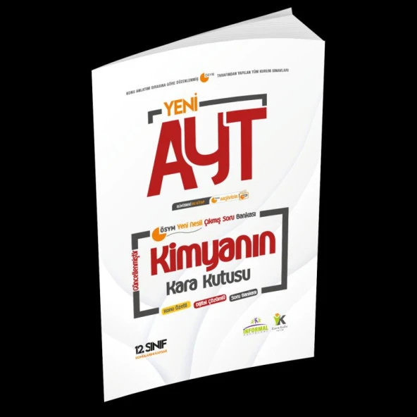 YKS-AYT KİMYANIN Kara Kutusu 4.Kitap Konu Ö. Dijital Ç. Soru BANKASI (12.Sınıf AYT konuları)