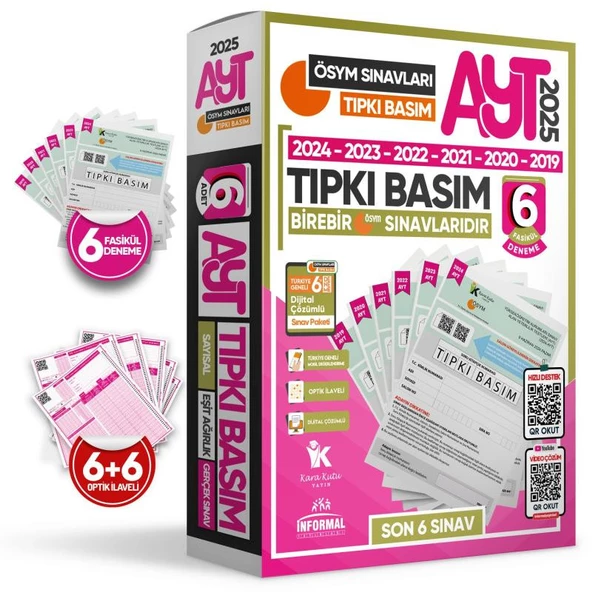 2025 YKS-AYT Ösym Çıkmış Soru 6lı Tıpkı Basım ve Kurumsal 9lu Özgün Paket Deneme Türkiye Geneli - Resim 3