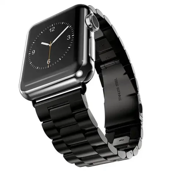 Apple Watch 2/3/4/5/6/7/8/Se/Ultra 42 44 45 49MM Uyumlu Çelik Baklalı Metal Kordon - 2