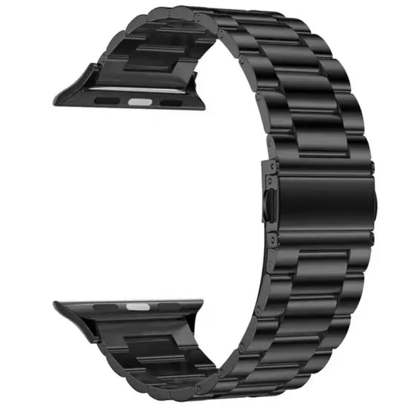 Apple Watch 2/3/4/5/6/7/8/Se/Ultra 42 44 45 49MM Uyumlu Çelik Baklalı Metal Kordon - 3