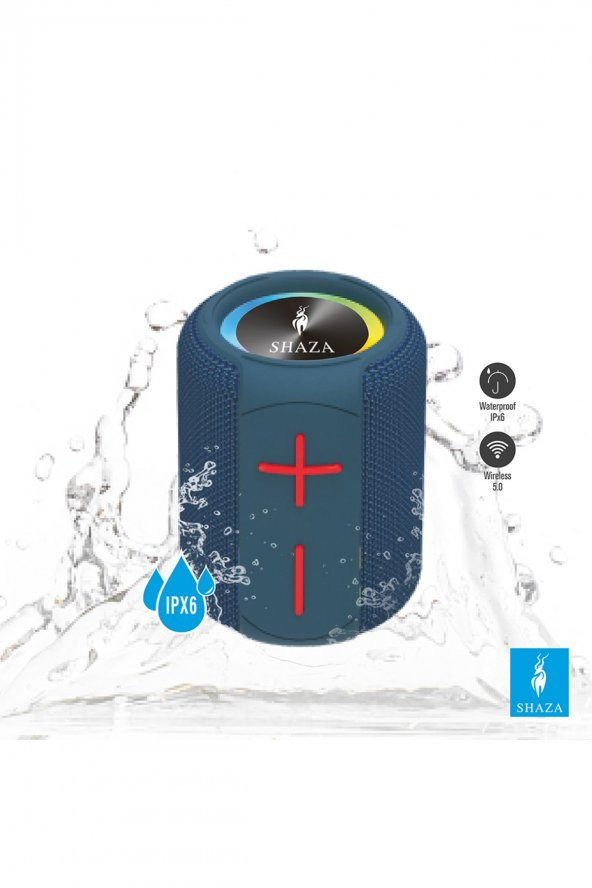 Shaza Taşınabilir Bluetooth Hoparlör Ipx6 Suya Dayanıklı - 8w Ses Çıkışı Mavi