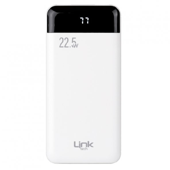 LinkTech P118 10000 mAh PD 22.5W Led Ekranlı Powerbank Beyaz