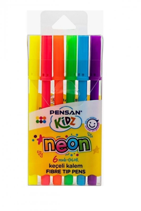 Pensan Kidz Neon Keçeli Kalem 6 Renk - Kod:PE99075KÇ6