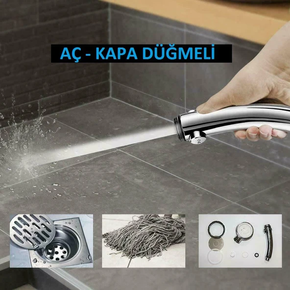 Duş Başlığı Aç Kapa Özellikli 3 Kademeli Su Akış Ayar Fonksiyonu Start Stop Özellikli - 4