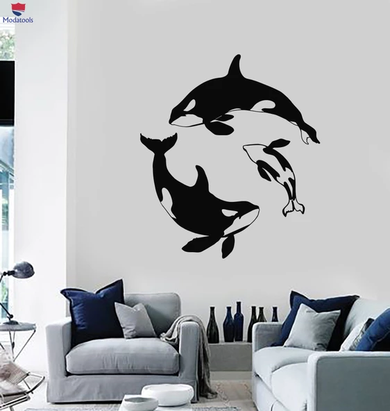 Duvar Sticker Balina Deniz Hayvan Banyo Dekor Sanat Banyo Dekoratif Çıkartmalar Benzersiz Hediyelik