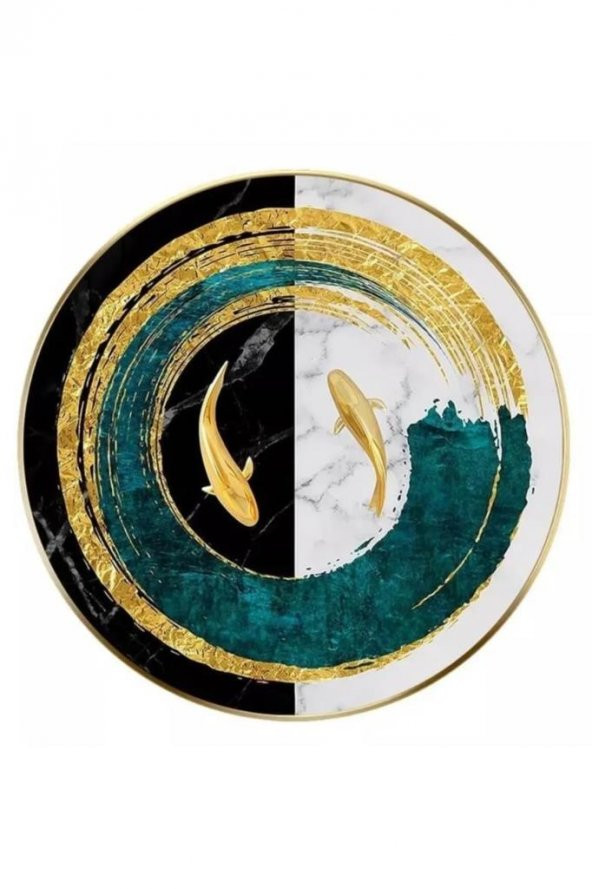 Movas Sanat Balık Ve Yin Yang | Elmas Mozaik Tablo | Mozaik Puzzle | 45x45 | E20203563 - 1