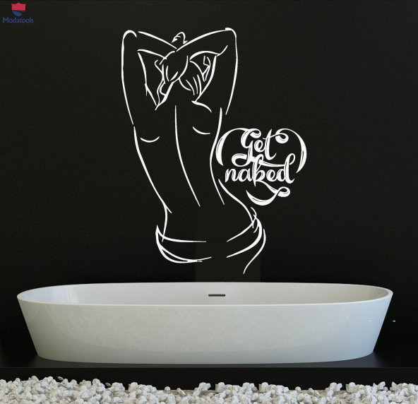 Banyo Dekoratif Duvar Sticker Çıplak Kadın Olun Banyo Yatak Odası Dekor Çıkartmalar Benzersiz Hediyelik