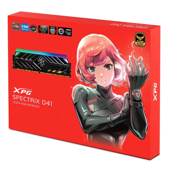 XPG Spectrix D41 16GB (8X2) RGB DDR4 3600Mhz CL18 1.35V AX4U36008G18I-DT41 Dual Kit Ram - 4