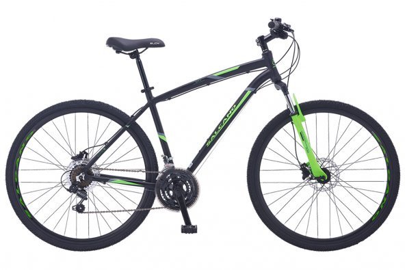 Salcano City Explorer HD 21 Vites Hidrolik Disk fren 19" gezi şehir bisikleti SİYAH YEŞİL