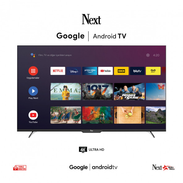 Next YE-55GFSG7-4K 55" 140 Ekran UHD 4K Google Android TV