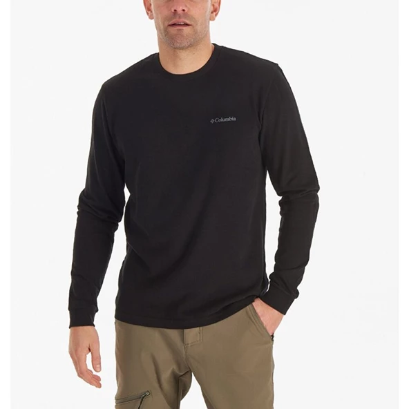 Columbia Csc M Basic Sm Logo Ls Tee Siyah Erkek Tişört CS0354-010 - 5