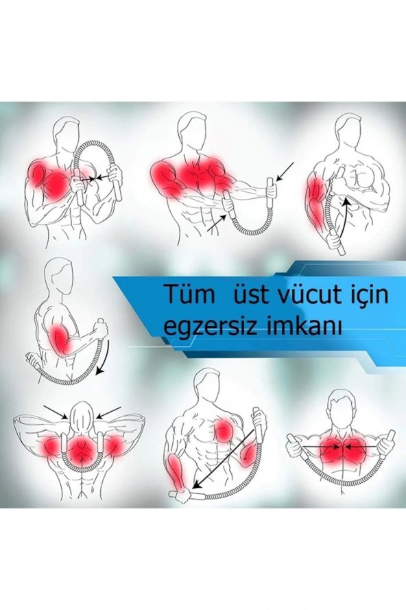 CKSpor Göğüs Yayı Bükbük Yay El Kol Bilek Omuz Kas Geliştirici Egzersiz Aleti - 5
