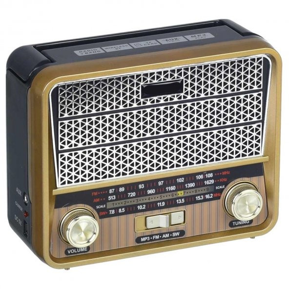 Radyo Nostalji Şarjlı Pilli Bt/usb/sd/aux Cameron Cm-1967bt