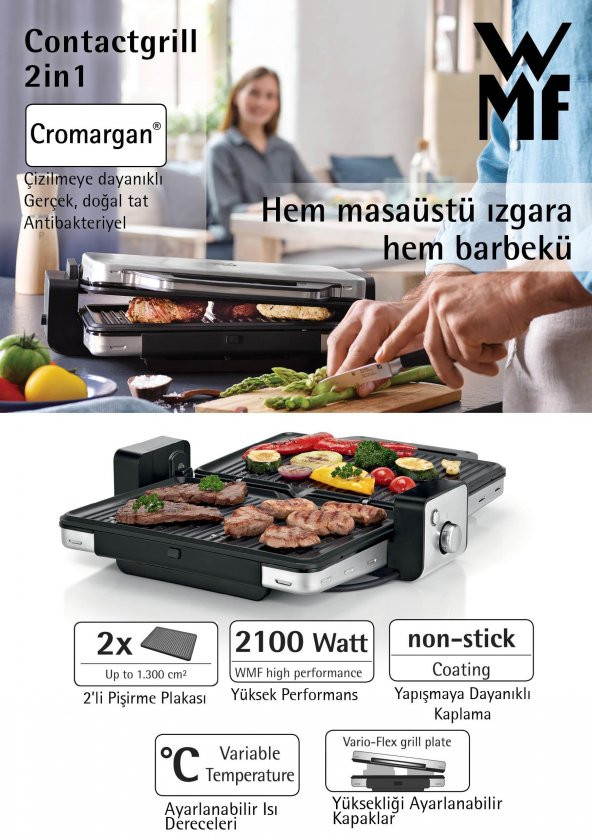 WMF Lono Contact Grill Izgara ve Tost Makinesi 2100 Watt - 2