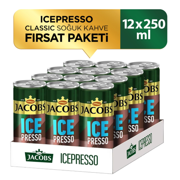 Jacobs Icepresso Classic Soğuk Kahve 250 ml X 12 Adet