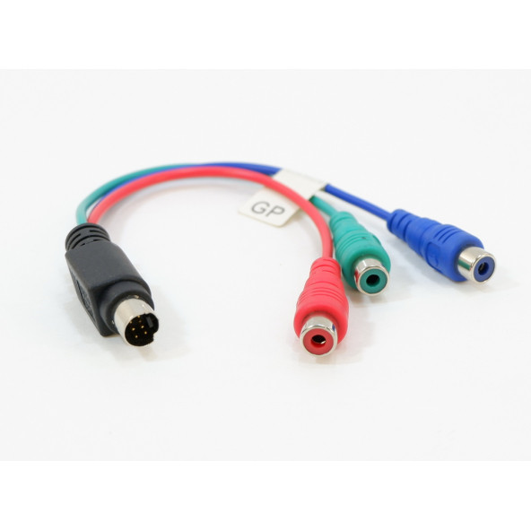 7 Pin S-Video to RGB 3'lü RCA Kablo