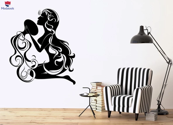 Banyo Dekoratif Sticker Kova Burcu Kız Kadın Banyo Dekor Duvar Çıkartmaları Benzersiz Hediyelik