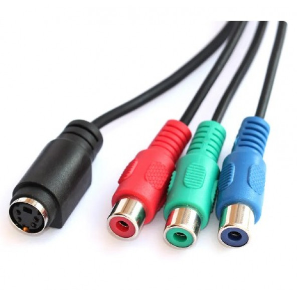 7 Pin S-Video Erkek to 4 Pin S-Video Dişi RGB / 3'lü RCA - Resim 3