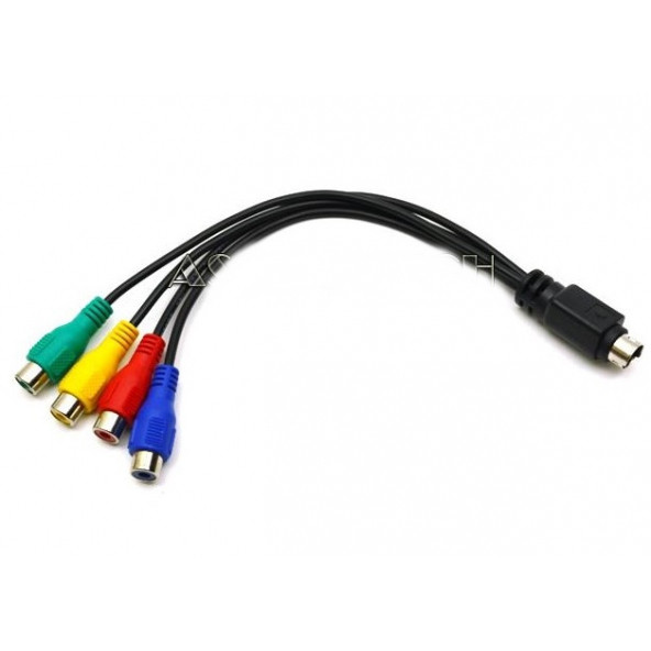 7 Pin S-Video to 4'lü RCA Kablo - Resim 3