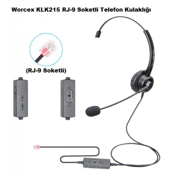 Worcex KLK215 Mikrofonlu Operatör Kukaklığı (RJ-9 Soketli)