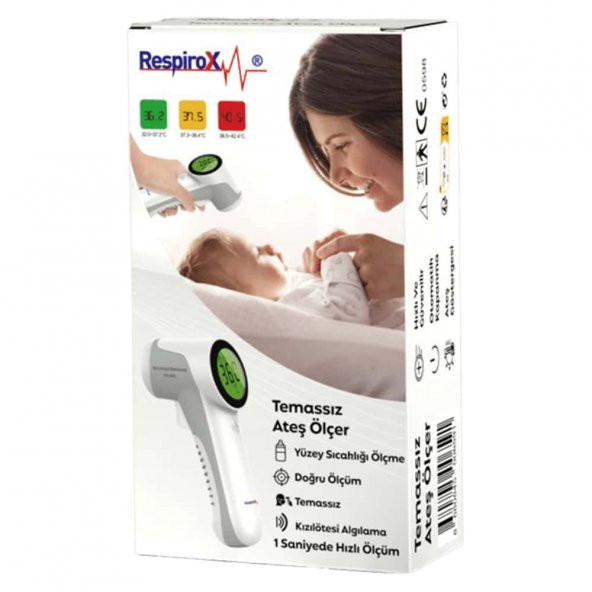 Respirox Temassız Ateş Ölçer Vücut ve Nesne Ölçer JM-01801 - 2