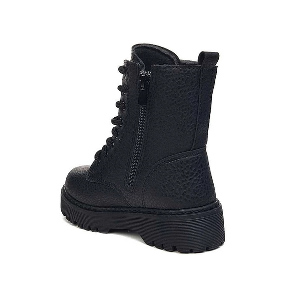 Albishoes Kız Çocuk Fermuarlı Suya Dayanıklı Kışlık Soğuk Geçirmez Postal Bot Bağcıklı Çocuk Bot - 3