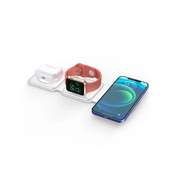 3 İn 1 MagSafe Wireless Charger Katlanabilir Kablosuz Şarj İstasyonu - 2