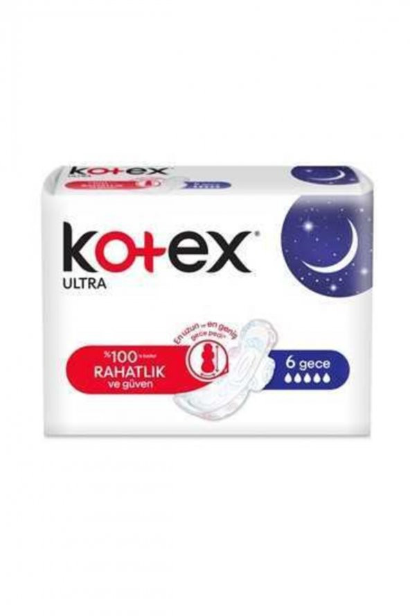 KOTEX ULTRA TEKLI GECE 6LI 8328