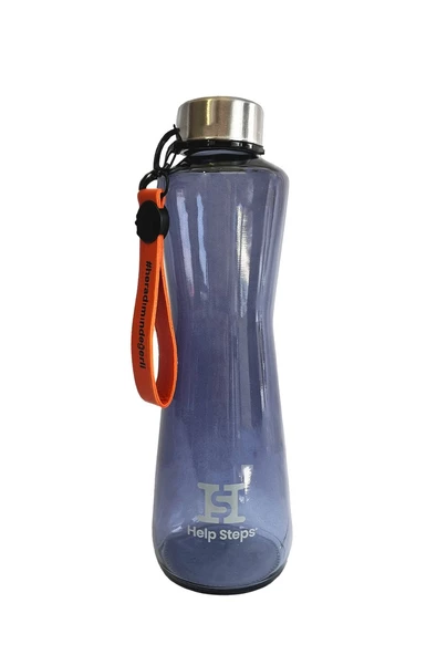Help Steps Cam Su Matarası Çevre Sağlık Dostu Bpa Free Suluk Tutamaçlı Kulplu Spor Salonu Su Şişesi Premium Kapak Sporcu Matarasi - 3