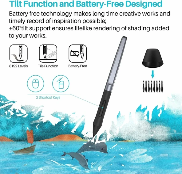 HUION H610 Pro V2 Grafik Çizim Tableti - Android Destekli Kalem - 2