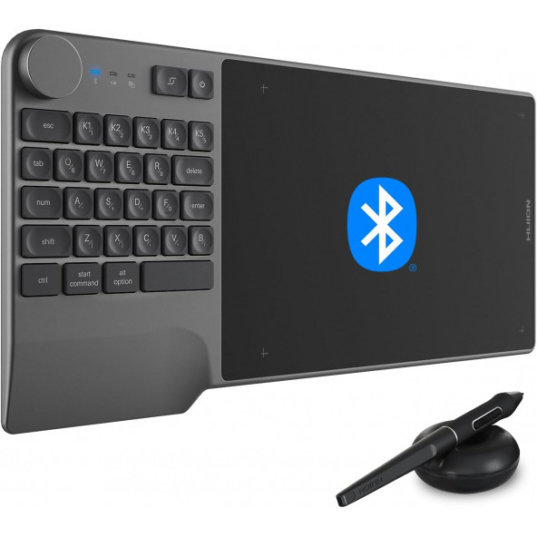 HUION Inspiroy Keydial KD200 Bluetooth Kablosuz Grafik Tablet