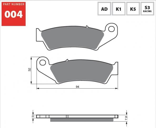 GOLD AD 004 SİNTER METAL FREN BALATA
