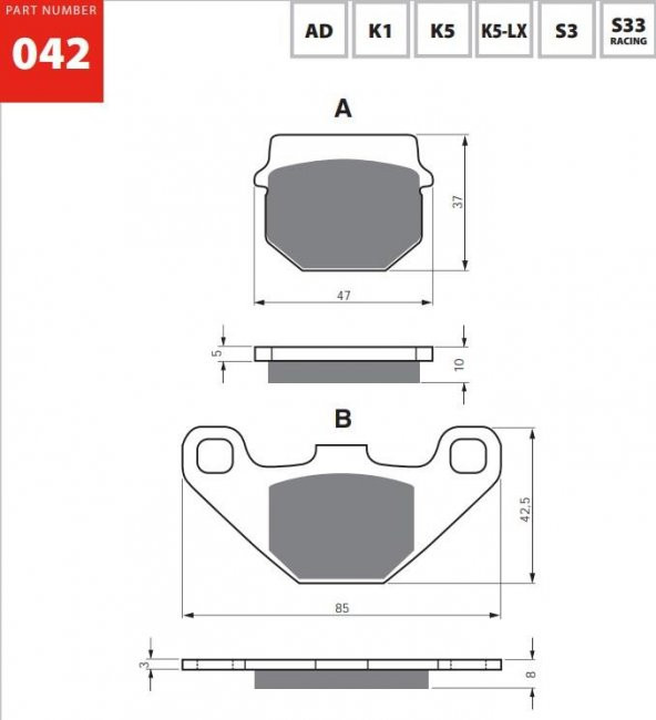 GOLD AD 042 FREN BALATA SİNTER METAL