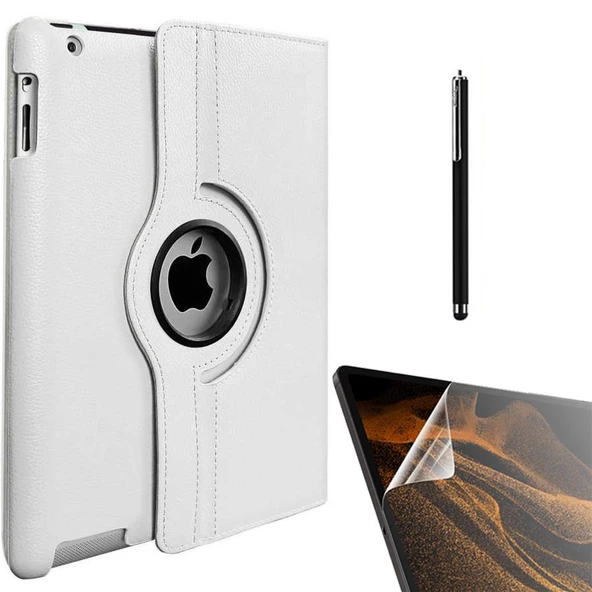 Smcase Apple iPad 2 3 4 Kılıf 360 Dönebilen Koruma Kapaklı Standlı dn22  Nano  Kalem - Resim 7