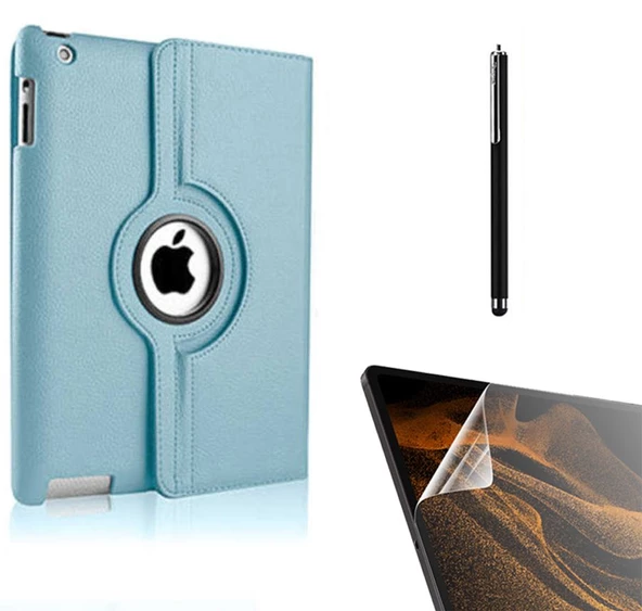 Smcase Apple iPad 2 3 4 Kılıf 360 Dönebilen Koruma Kapaklı Standlı dn22  Nano  Kalem - Resim 6