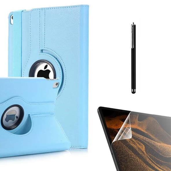 Smcase Apple iPad 9.7 2017 5.Nesil Kılıf 360 Dönebilen Koruma Kapaklı Standlı dn22  Nano  Kalem - Resim 6