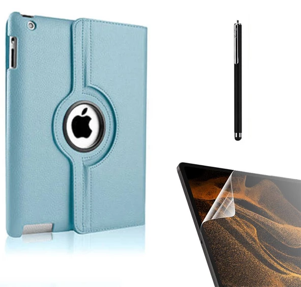 Smcase Apple iPad Mini 4 Kılıf 360 Dönebilen Koruma Kapaklı Standlı dn11 Nano Kalem - 6