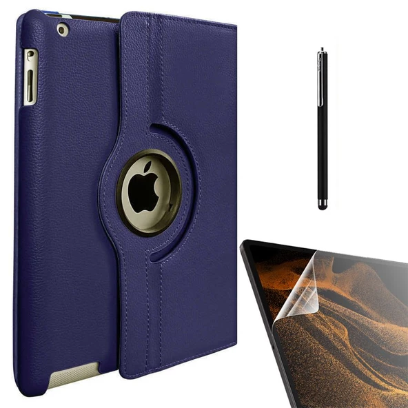 Smcase Apple iPad Mini 4 Kılıf 360 Dönebilen Koruma Kapaklı Standlı dn11 Nano Kalem - 3