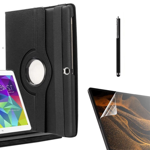 Smcase Samsung Galaxy Tab S3 9.7 T820 Kılıf 360 Dönebilen Koruma Kapaklı Standlı dn22 Nano Kalem