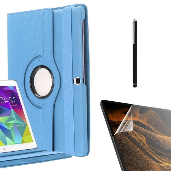 Smcase Samsung Galaxy Tab S3 9.7 T820 Kılıf 360 Dönebilen Koruma Kapaklı Standlı dn22 Nano Kalem - 5