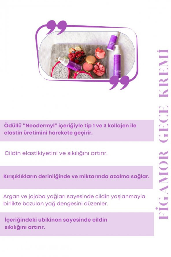Figamor Nemlendirici Sıkılaştırıcı & Kırışıklık Karşıtı Onarıcı Gece Kremi 60 ml - 3
