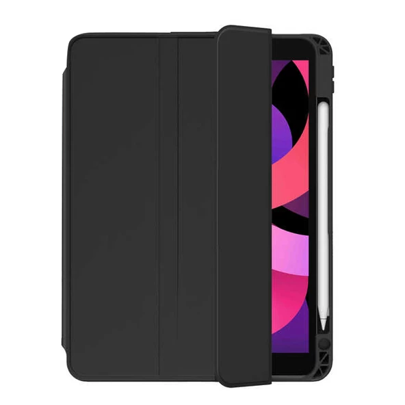 Smcase Apple iPad Pro 12.9 2022 M2 Kılıf Standlı Kalem Bölmeli Arkası Şeffaf nt2