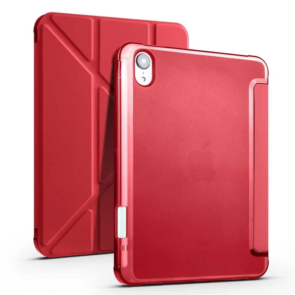 Smcase Apple iPad Mini 2021 6.Nesil Kılıf Katlanabilir Standlı Pu Silikon tf1 - 6