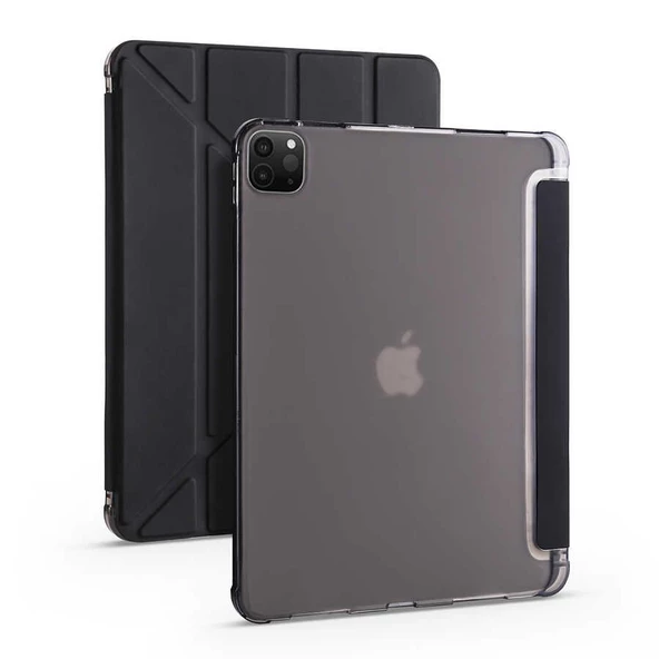 Smcase Apple iPad Pro 12.9 2020 4.Nesil Kılıf Katlanabilir Standlı Pu Silikon tf2