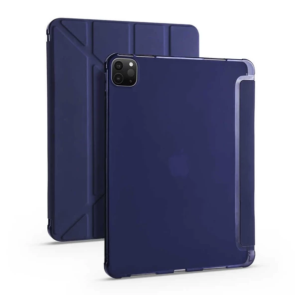 Smcase Apple iPad Pro 12.9 2021 5.Nesil Kılıf Katlanabilir Standlı Pu Silikon tf2 - 11