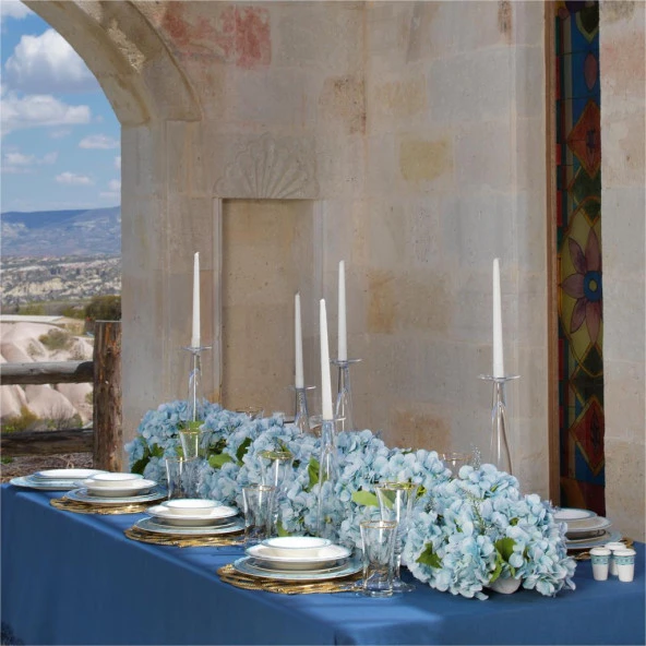 Schafer Tılsım Sapphire Yemek Takımı 60 Parça-Turkuaz - 6