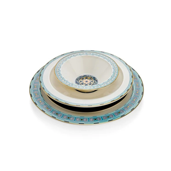 Schafer Tılsım Sapphire Yemek Takımı 60 Parça-Turkuaz - 8