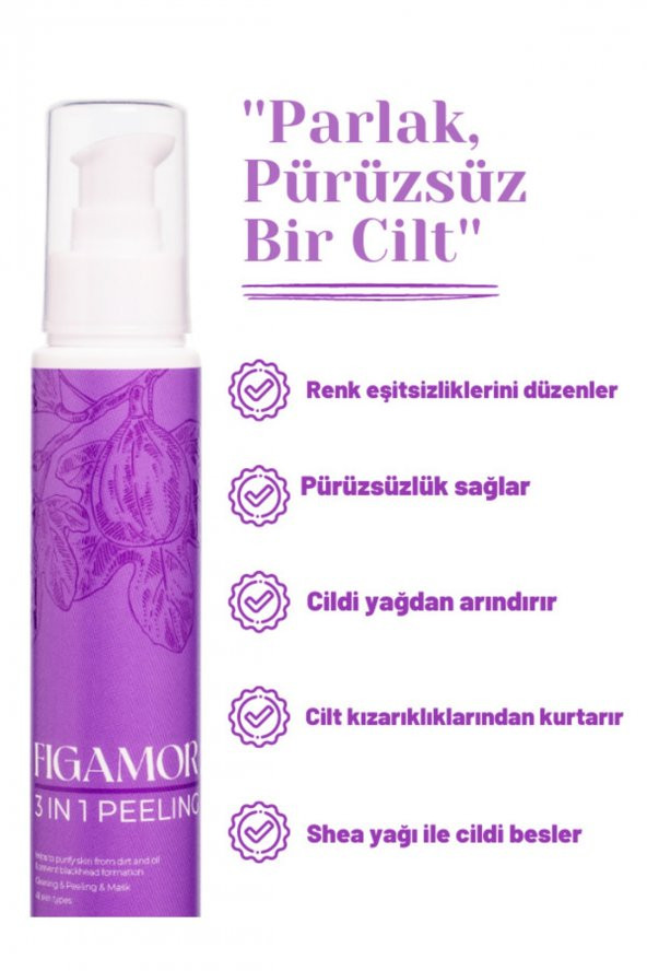 Figamor Canlandırıcı Cilt Tonu Eşitleyici & Pürüzsüzlük Sağlayan 3 in 1 Yüz Peeling 100 ml - 2